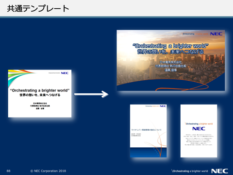 「ブランド浸透のための具体的施策とは」NECの取り組みに学ぶ　ビジュアルデザイン　共通テンプレート